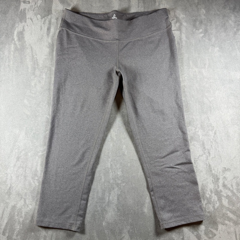 PrAna Womens‎ Yoga Leggings Large Heather Gray Cropped Activewear Pants